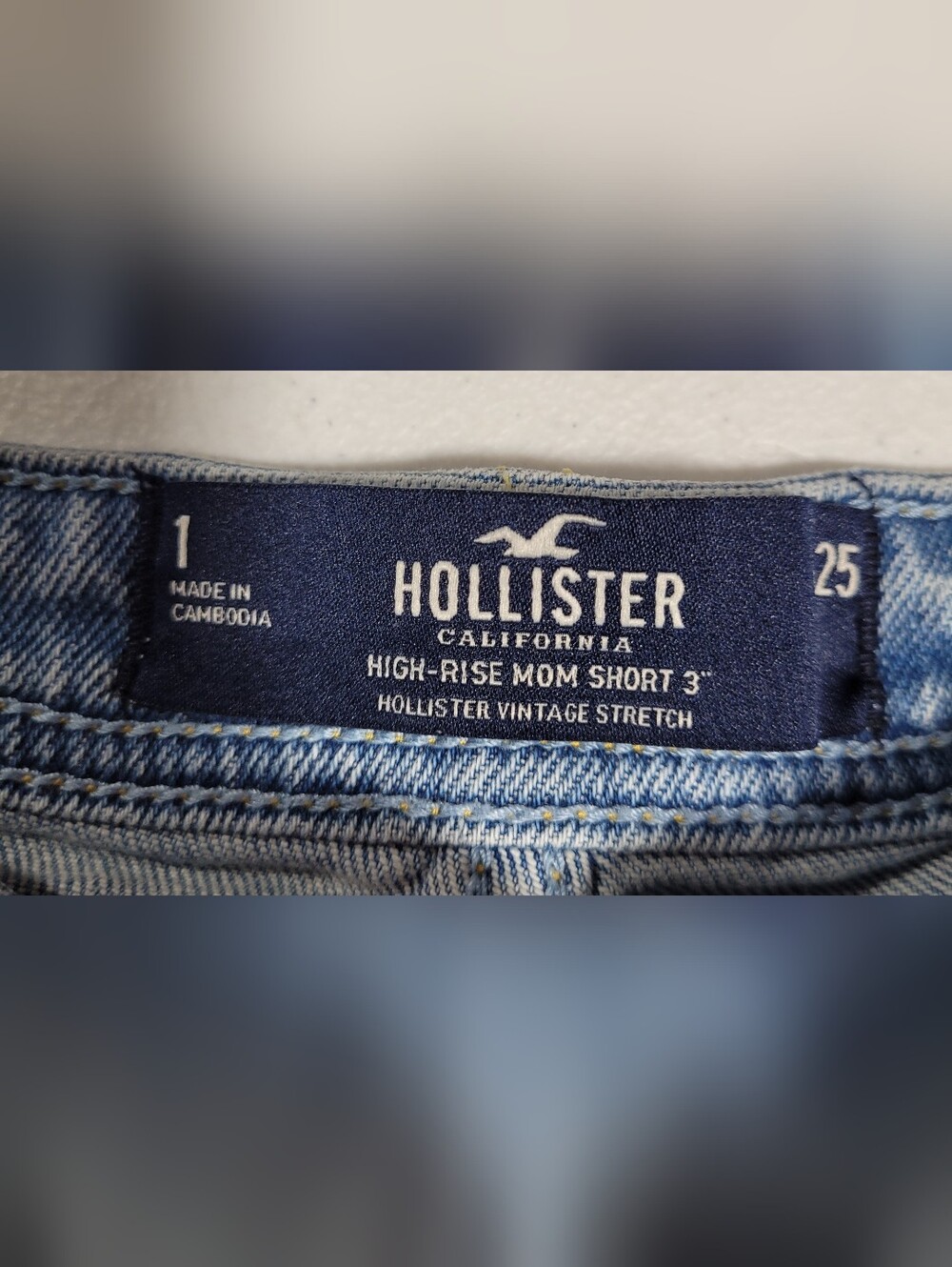 Hollister Light Blue Distressed Denim Jean Shorts - Picture 2 of 4